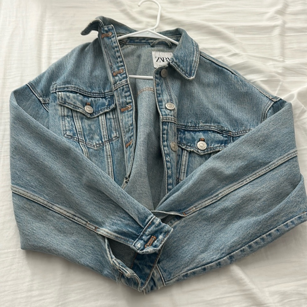 Zara cropped denim jacket